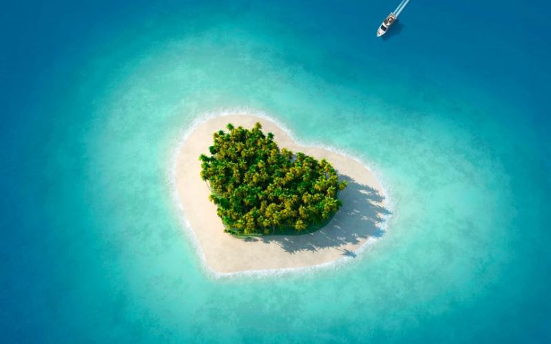 Острова любви. Красивые острова в виде сердца 